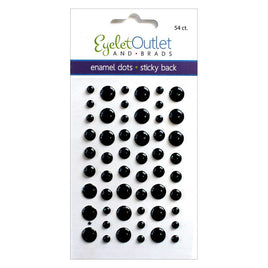 Glitter Black - Eyelet Outlet Adhesive-Back Enamel Dots 54/Pkg