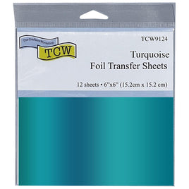 Turquoise - Crafter's Workshop Foil Transfer Sheets 6"X6" 12/Pkg