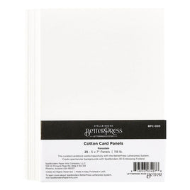 Porcelain 25/Sheets - Spellbinders BetterPress Letterpress A7 Cotton Card Panels