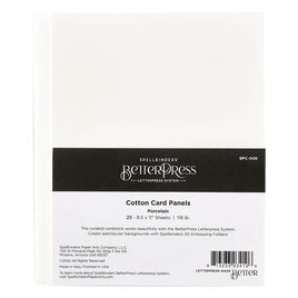 Porcelain 25/Sheets - Spellbinders BetterPress Letterpress 8.5X11 Cotton Card Pane