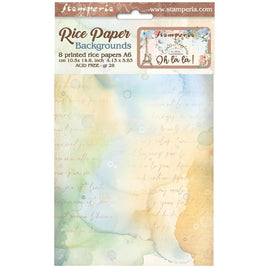 Oh La La - Stamperia Assorted Rice Paper Backgrounds A6 8/Sheets