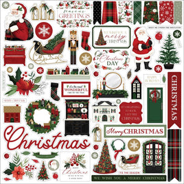 A Wonderful Christmas - Carta Bella Elements Cardstock Stickers 12"X12"