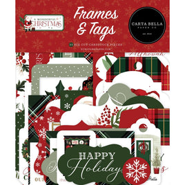 Frames & Tags, A Wonderful Christmas - Carta Bella Cardstock Ephemera