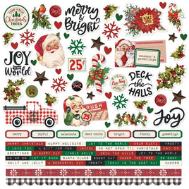 Simple Vintage Dear Santa - Simple Stories Cardstock Stickers 12"X12"