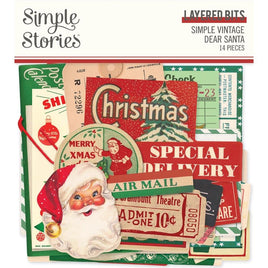 Layered - Simple Vintage Dear Santa Bits & Pieces Die-Cuts 14/Pkg