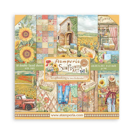 Sunflower Art - Stamperia Double-Sided Paper Pad 8"X8" 10/Pkg