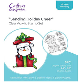 Crafter's Companion Acrylic Clear Stamp 4"X4" - Sending Holiday Cheer
