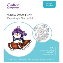 Crafter's Companion Acrylic Clear Stamp 4"X4" - Snow What Fun!