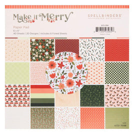 Make It Merry - Spellbinders Paper Pad 6"x6" 40/Pkg
