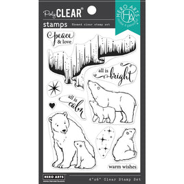 Nothern Lights Polar Bears - Hero Arts Clear Stamps 4"X6"