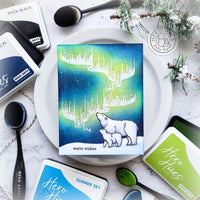 Nothern Lights Polar Bears - Hero Arts Clear Stamps 4"X6"