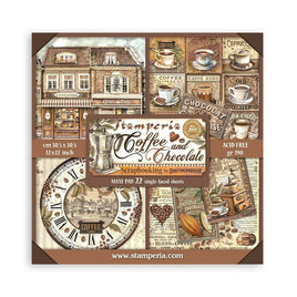 Coffee And Chocolate Coffee - Stamperia Single-Sided Paper Pad 12"X12" 22/Pkg