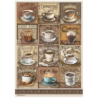 Coffee And Chocolate - Stamperia Assorted Rice Paper A4 6/Sheets