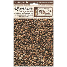Coffee And Chocolate - Stamperia Assorted Rice Paper Backgrounds A6 8/Sheets