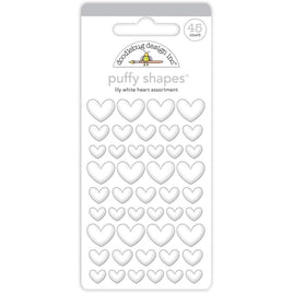 Lily White Heart - Doodlebug Puffy Stickers