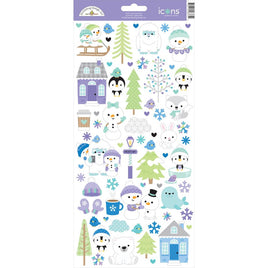 Icons, Snow Much Fun - Doodlebug Cardstock Stickers