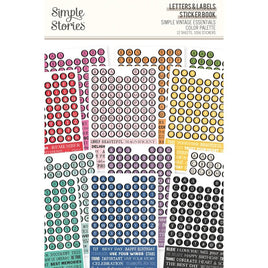 Letters & Labels, Color Palette - Simple Vintage Essentials Sticker Book 12/Sheets