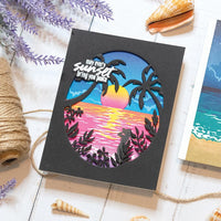 Color Layering Sunset Over Waves - Hero Arts Clear Stamp & Die Combo