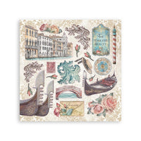 Venice City of Art - Stamperia Stickers 6.49"x6.49" 4 sheets