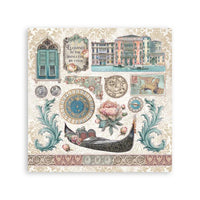 Venice City of Art - Stamperia Stickers 6.49"x6.49" 4 sheets