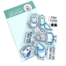 Pigeons - 4x6 Clear Stamp Set