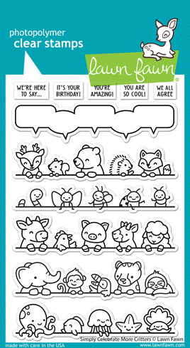 Simply Celebrate More Critters - Lawn Fawn Clear Stamp