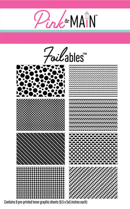 Foilables Pre-Printed Toner Graphic Sheets, Fun Backgrounds (8 Designs)