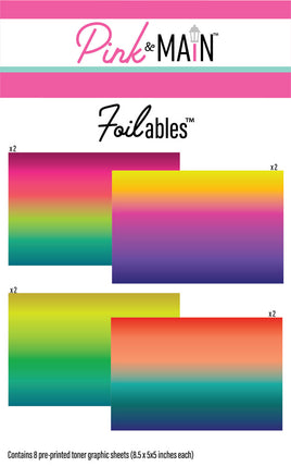 Foilables Pre-Printed Toner Graphic Sheets, More Bright Ombre (4 Designs)