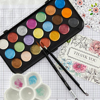 Yasutomo Niji Pearlescent 21 Color Watercolor Palette