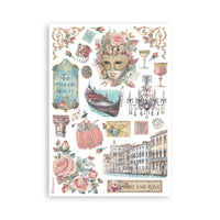 Venice City of Art stripes - Stamperia A5 Washi Pad 8/Pkg