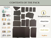 CrafTreat Scrapbook Blanks - Gate Fold Folio - Black Color