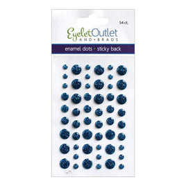 Eyelet Outlet Adhesive-Back Enamel Dots 54/Pkg    Glitter Blue