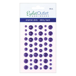 Glitter Violet - Eyelet Outlet Adhesive-Back Enamel Dots 54/Pkg