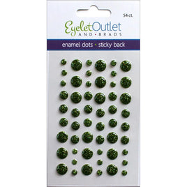 Eyelet Outlet Adhesive-Back Enamel Dots 54/Pkg    Glitter Green