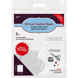 Scrapbook Adhesives 3D Foam Creative Sheets 2/Pkg-Thin White