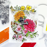 Pinkfresh Studio Clear Stamp Set 4"X6"   Dahlia Bunch