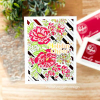 Pinkfresh Studio Clear Stamp Set 4"X6"   Lush Peonies