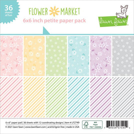 Lawn Fawn Single-Sided Petite Paper Pack 6"X6" 36/Pkg   Flower Market, 12 Designs