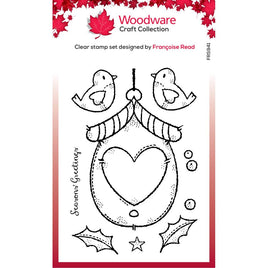Singles Christmas Birdhouse - Woodware Clear Stamp 4"X6"