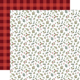 Echo Park Paper  Gnome For Christmas Double-Sided Cardstock 12"X12" Mistletoe And Holly