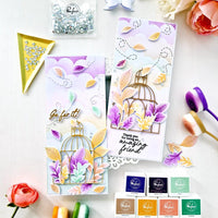 Fall Foliage Layering - Pinkfresh Studio Stencils 4.25"X5.25" 5/Pkg
