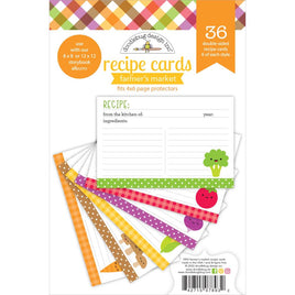 Farmers Market, 6 Designs/6 Each - Doodlebug Double-Sided Recipe Cards Pad 36/Pkg