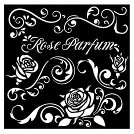 Rose Parfum Borders Stamperia Stencil 7"X7"