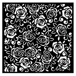 Rose Parfum Roses Pattern - Stamperia Stencil 7"X7"