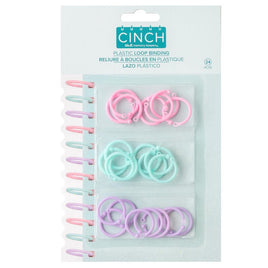 Pink, Lilac & Blue - We R Memory Keepers Cinch Plastic Loop Binding 24/Pkg