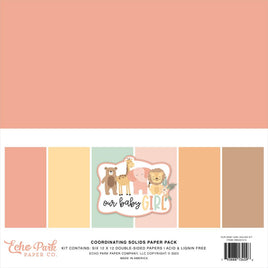 Our Baby Girl, 6 Colors - Echo Park Double-Sided Solid Cardstock 12"X12" 6/Pkg