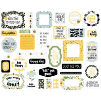 Icons, Bee Happy - Echo Park Cardstock Ephemera 33/Pkg