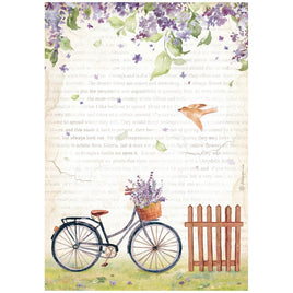 Create Happiness Welcome Home Bicycle- Stamperia Rice Paper Sheet A4