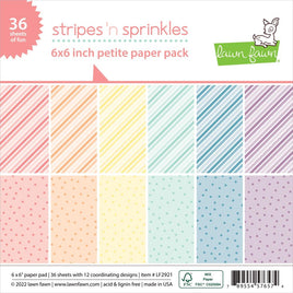 Stripes 'n Sprinkles - Lawn Fawn Single-Sided Petite Paper Pack 6"X6" 36/Pkg