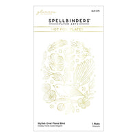Stylish Oval Floral Bird - Spellbinders Glimmer Hot Foil Plate From The Stylish Ovals